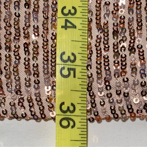 MSK Sequin Shift Dress XL Copper Pink Short Sleeve Mini - Picture 16 of 17